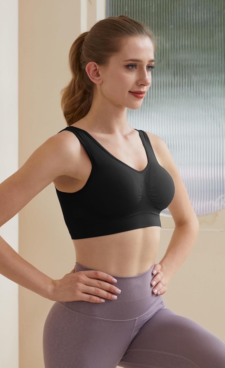 Thumbnail 3 de Memoryee Sports Bras Women 3 Pack – Plus Size, Non-Wired, Padded, Removable Inserts