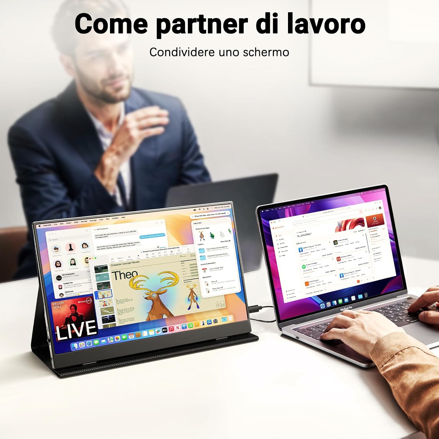 Thumbnail 3 de COOLHOOD Monitor Portatile 15,6" IPS FHD 1080P: versatilità USB-C e Mini HDMI per lavoro, gioco e intrattenimento