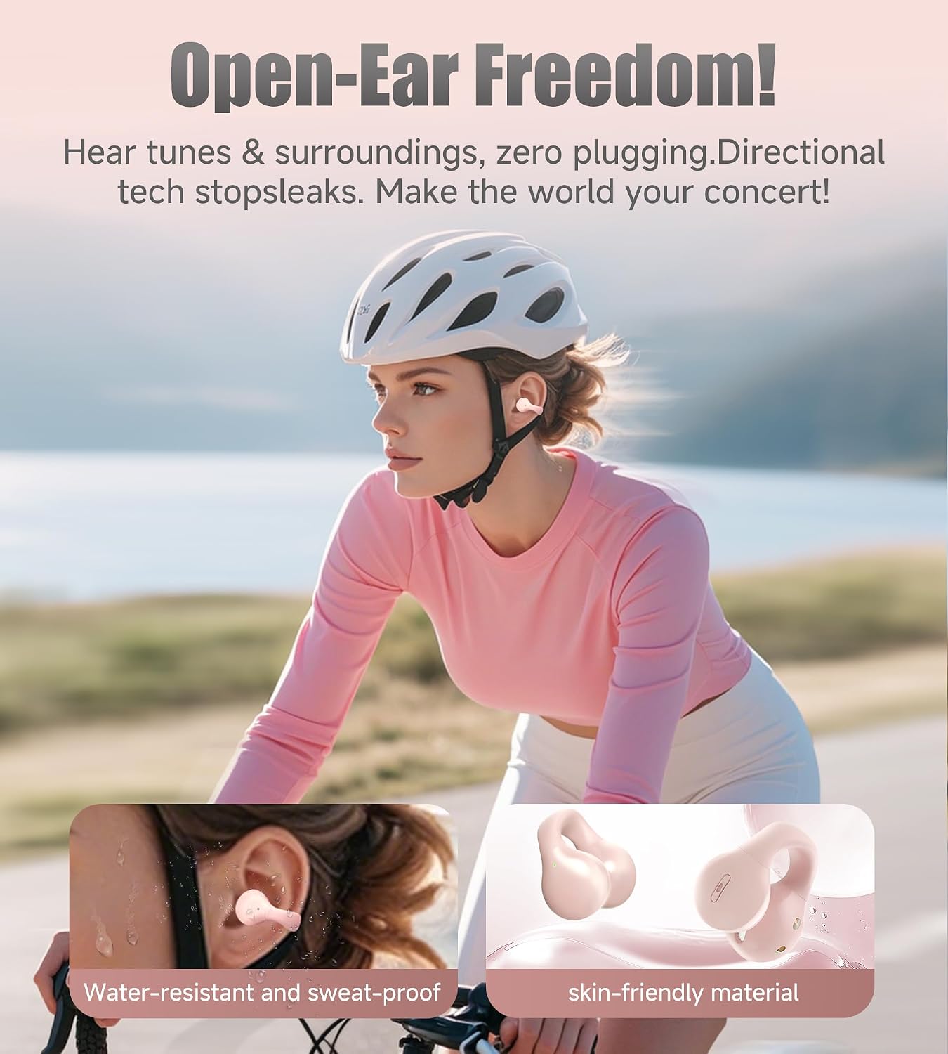 Detalle de King Lucky i21 Open Ear Clip On Earbuds: Open-ear Comfort for Active Lifestyles