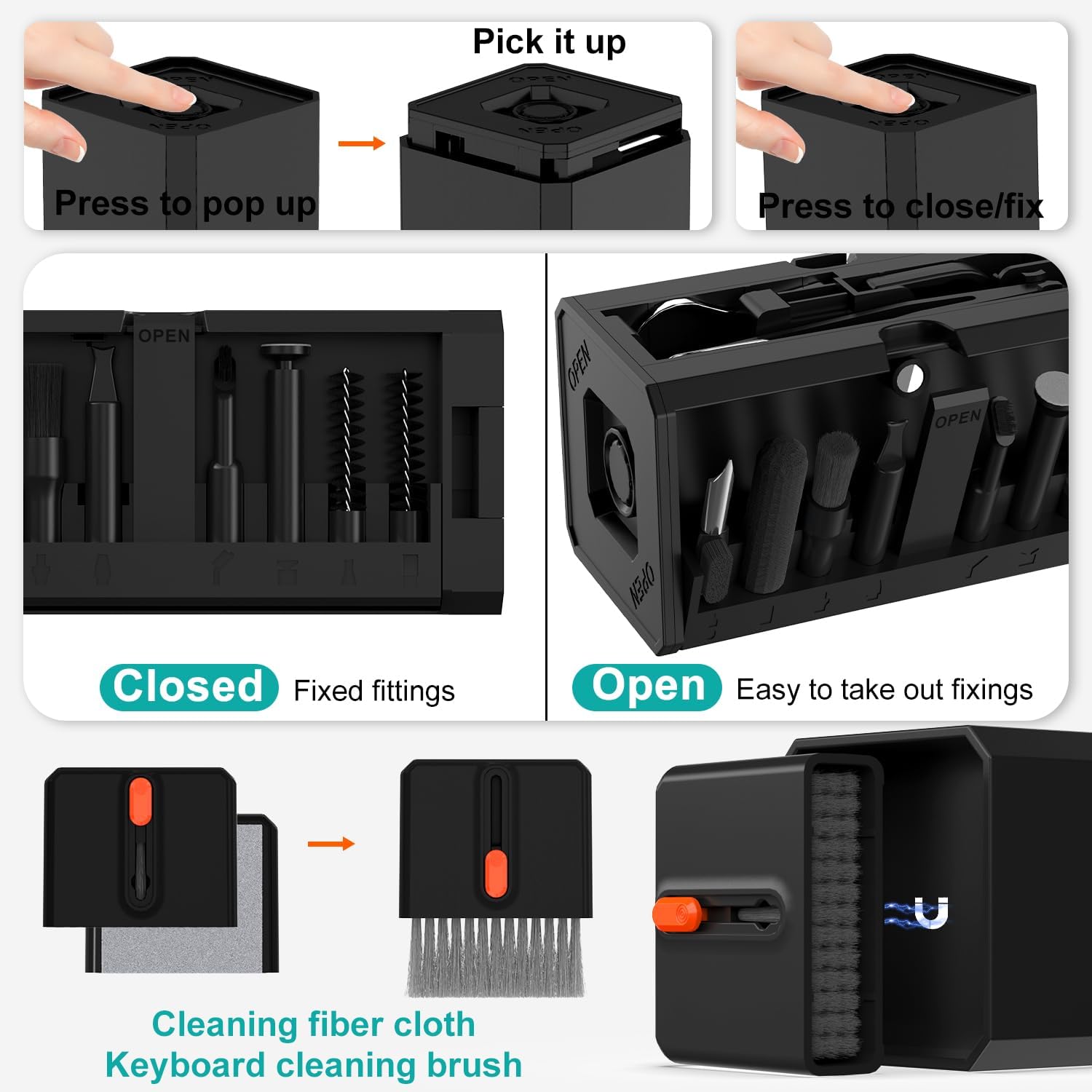 Thumbnail 5 de VICHYIE 32 in 1 Tastatur Reinigungsset – Multifunktionales Pflege-Set für Laptop, Monitor, Phone und mehr