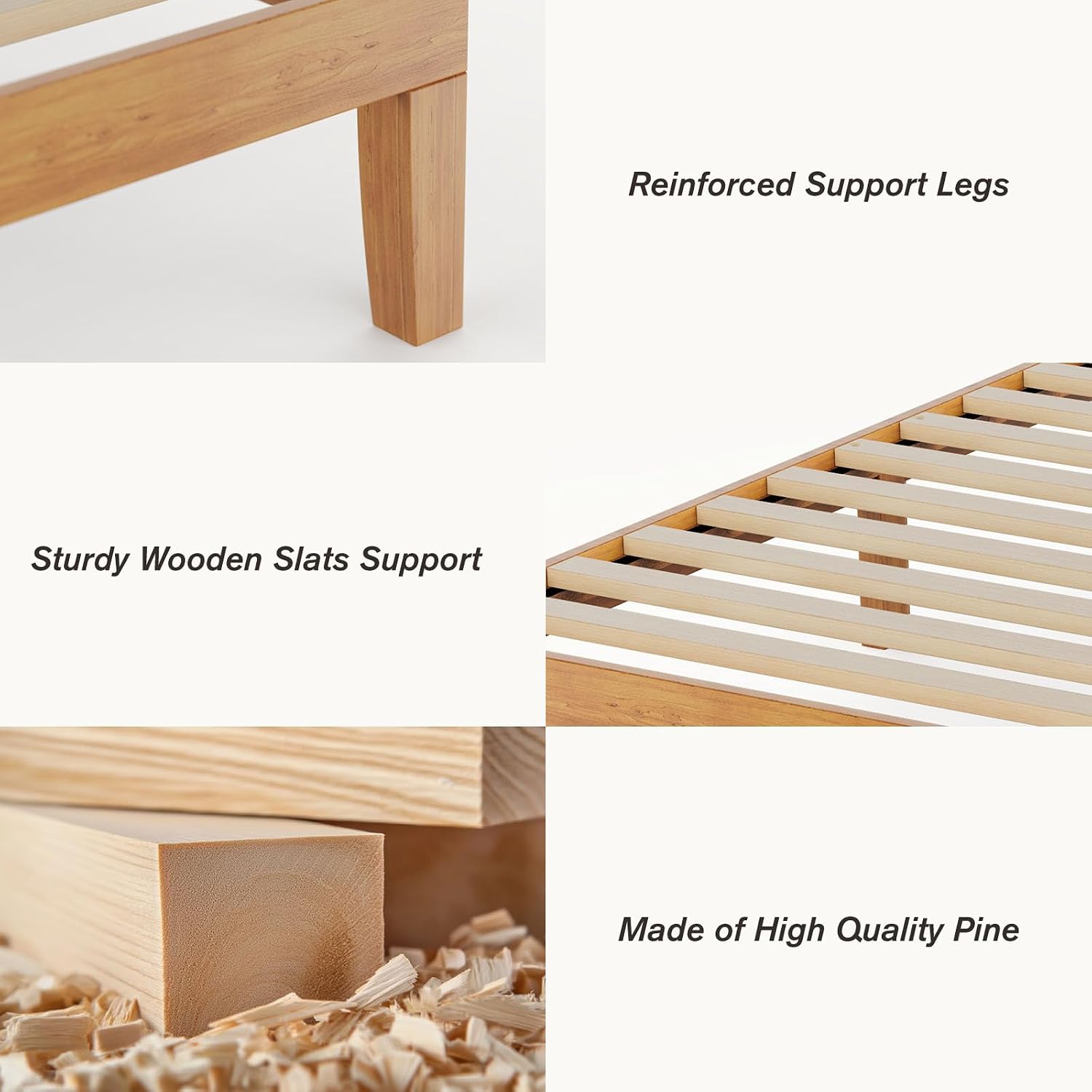 Detalle de Sweetcrispy Queen Bed Frame, 12-Inch Height