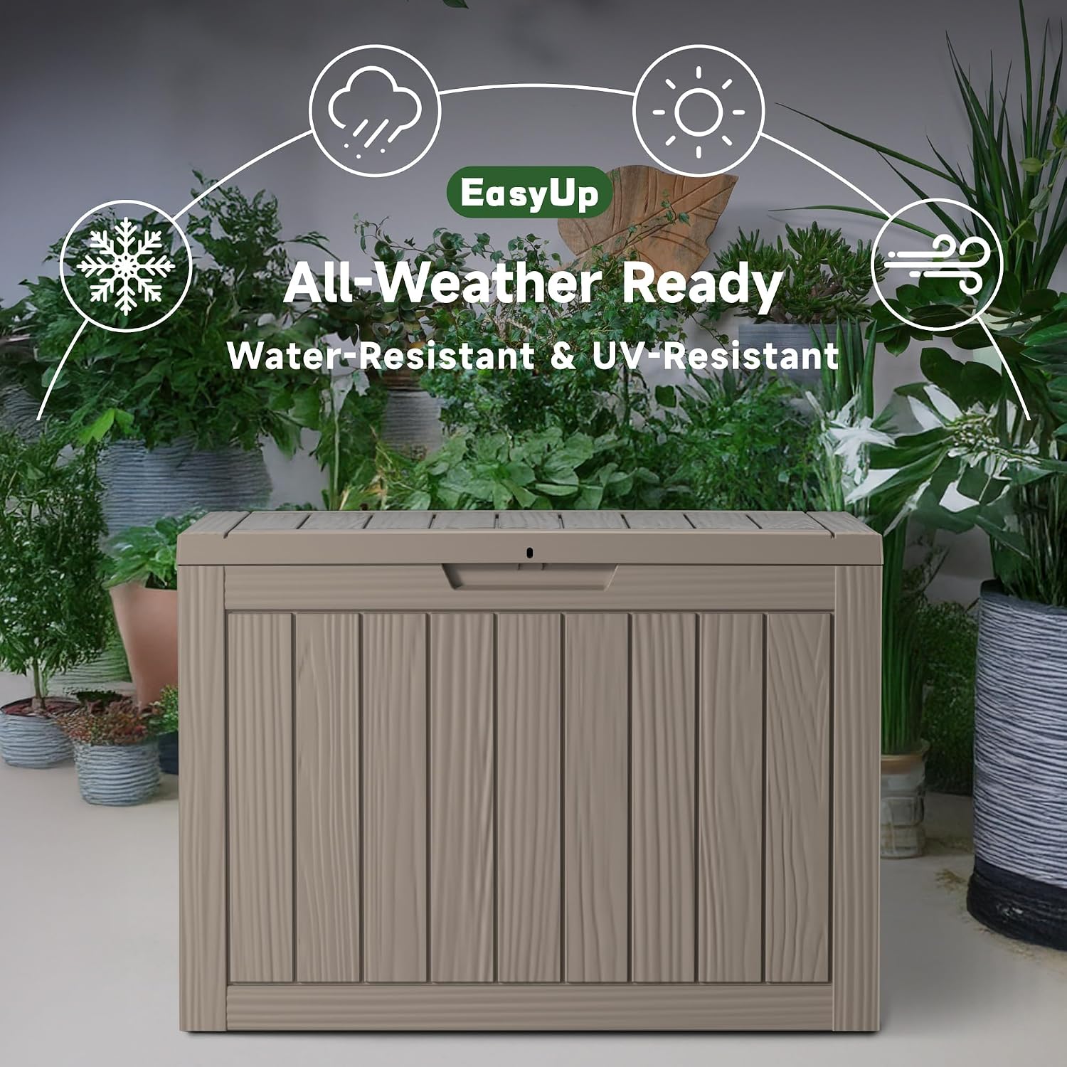 Detalle 2 de EasyUp Deck Box, 45-Gallon Waterproof UV-Resistant Outdoor Storage