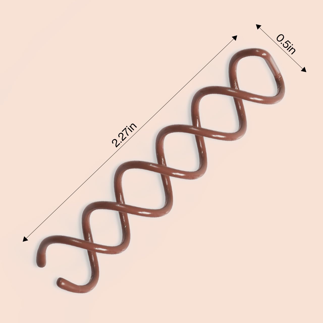 Detalle de Kitsch Spiral Bobby Pins for Girls and Women – Hair Bun Maker, Rounded Tips, 3-Pcs (Brown)