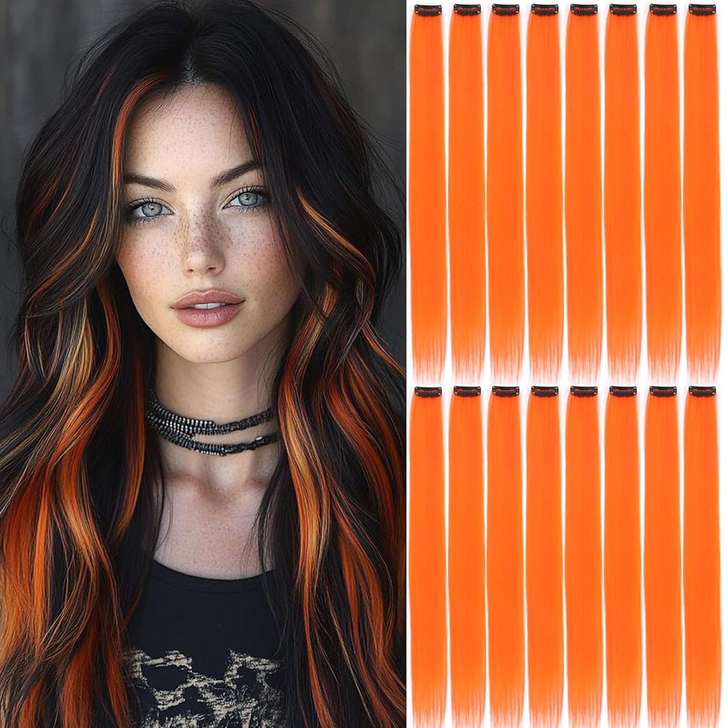 Thumbnail 6 de Teal Blue Clip-In Hair Extensions, 16 Pieces for Parties and Cosplay