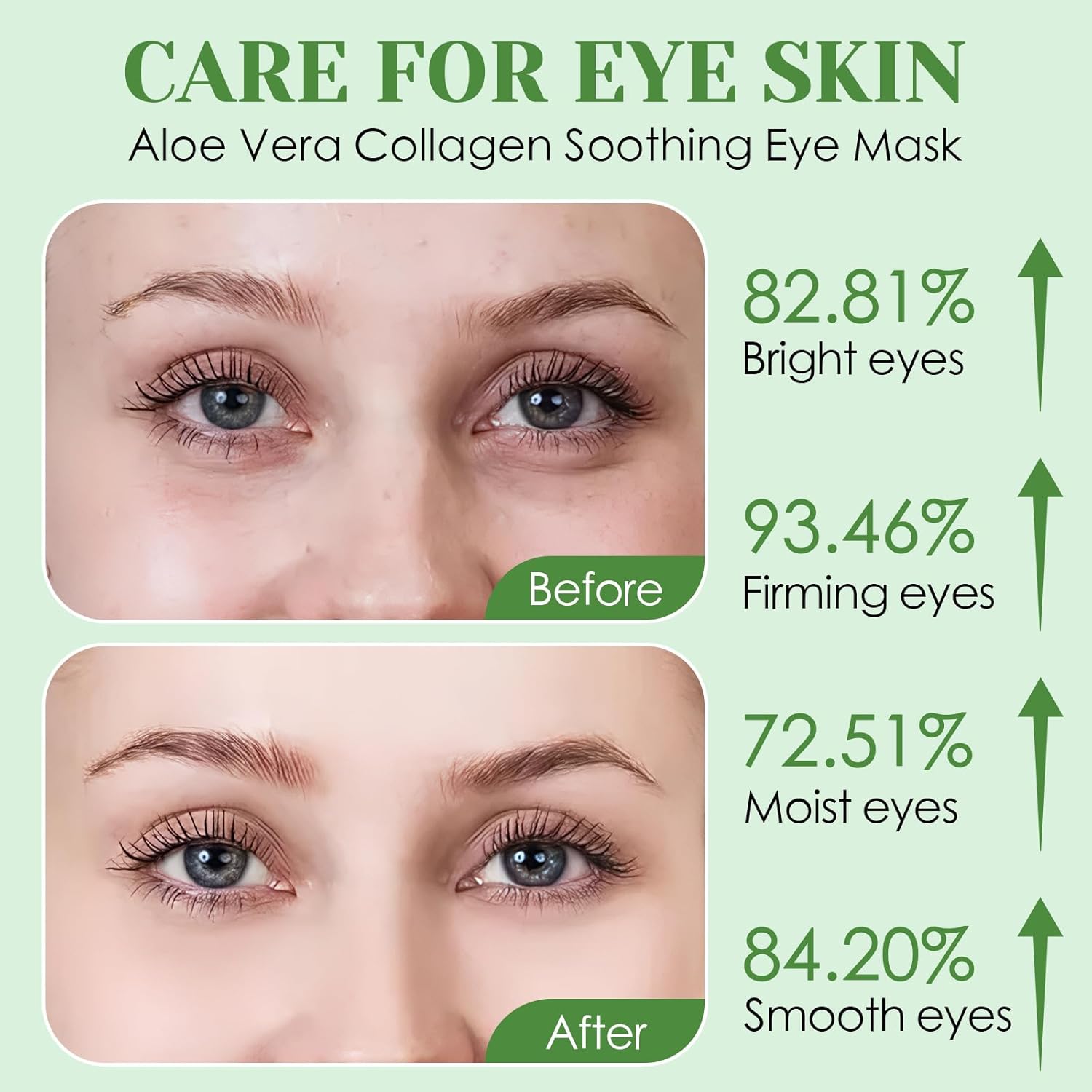 Detalle de Lot de 60 coussinets contour des yeux à l’aloe vera – Masque hydrogel hydratant 80 g