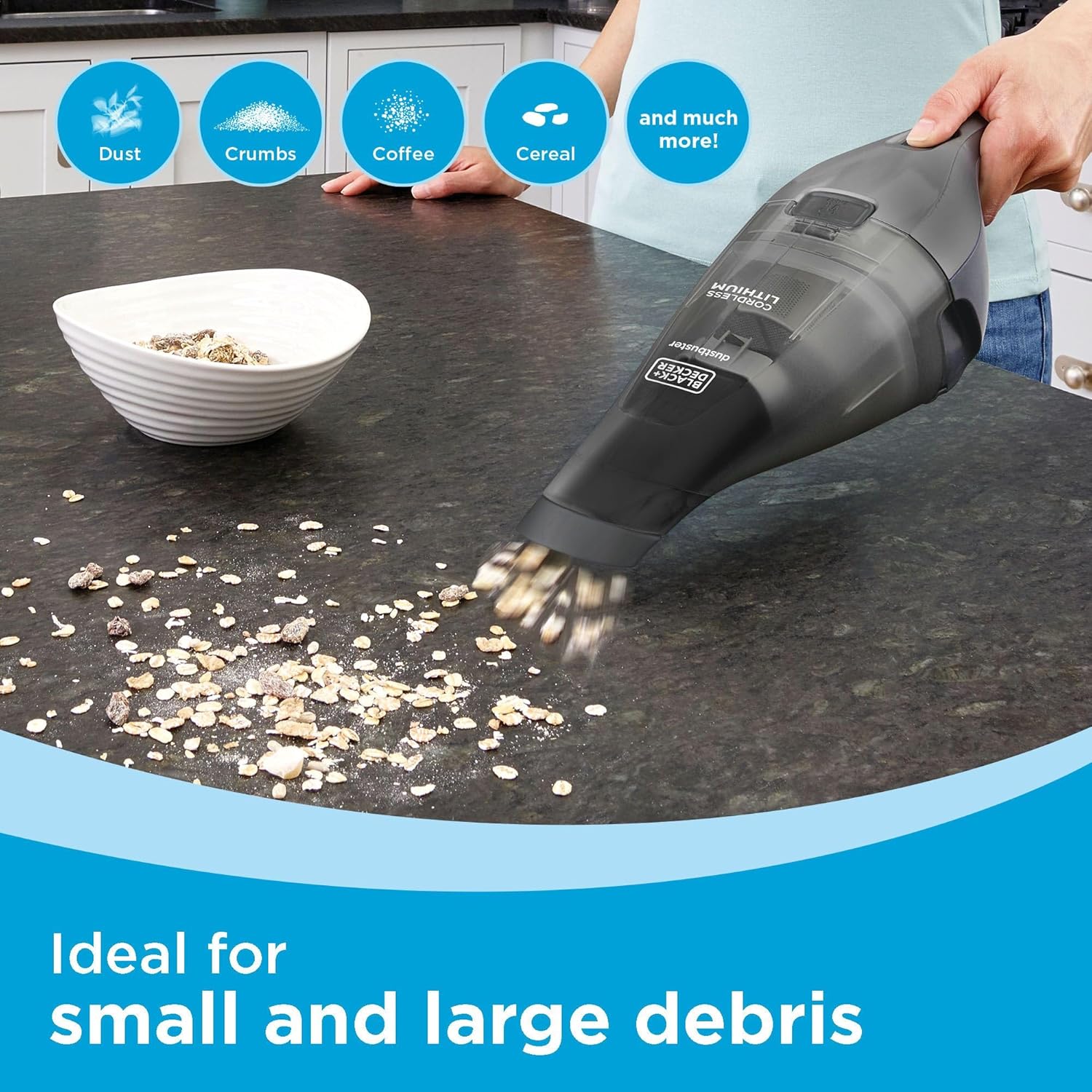 Thumbnail 5 de BLACK+DECKER HNVC220BCZ01 Dustbuster Cordless Handheld Vacuum, Bagless, Dark Grey