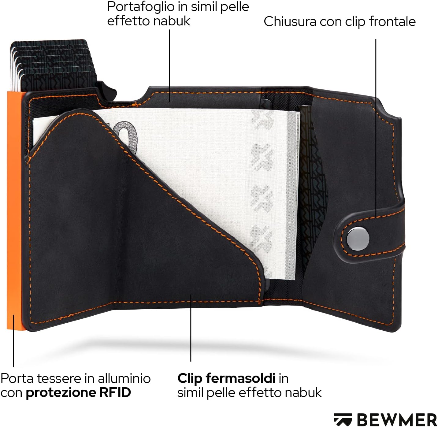 Detalle 2 de BEWMER v2 Portafoglio Slim 10x7 cm
