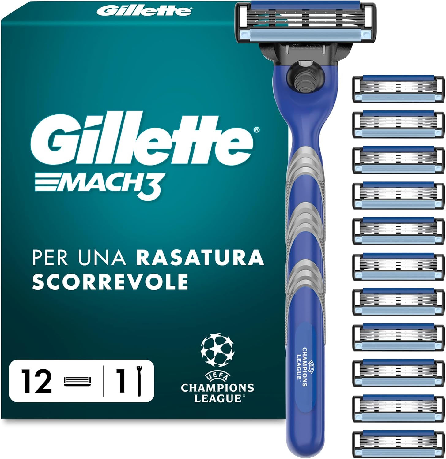 Gillette Mach3 Regolabarba 12 lamette