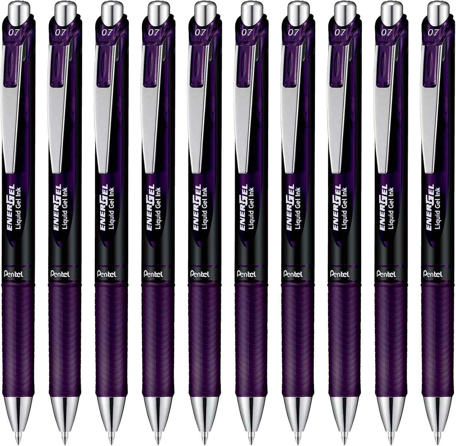 Detalle de Pentel EnerGel XM BL77A2 gelpenna, indigo-svart med klickmekanism
