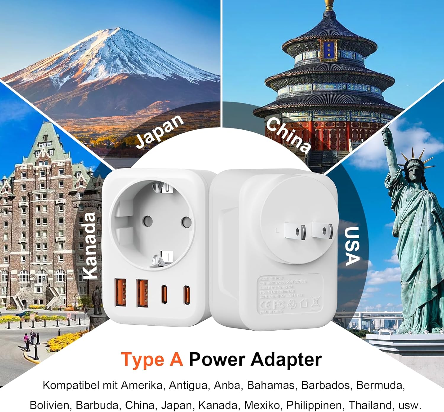 Thumbnail 3 de Denlane Adapter Japan 5-in-1 Reiseadapter 🔌