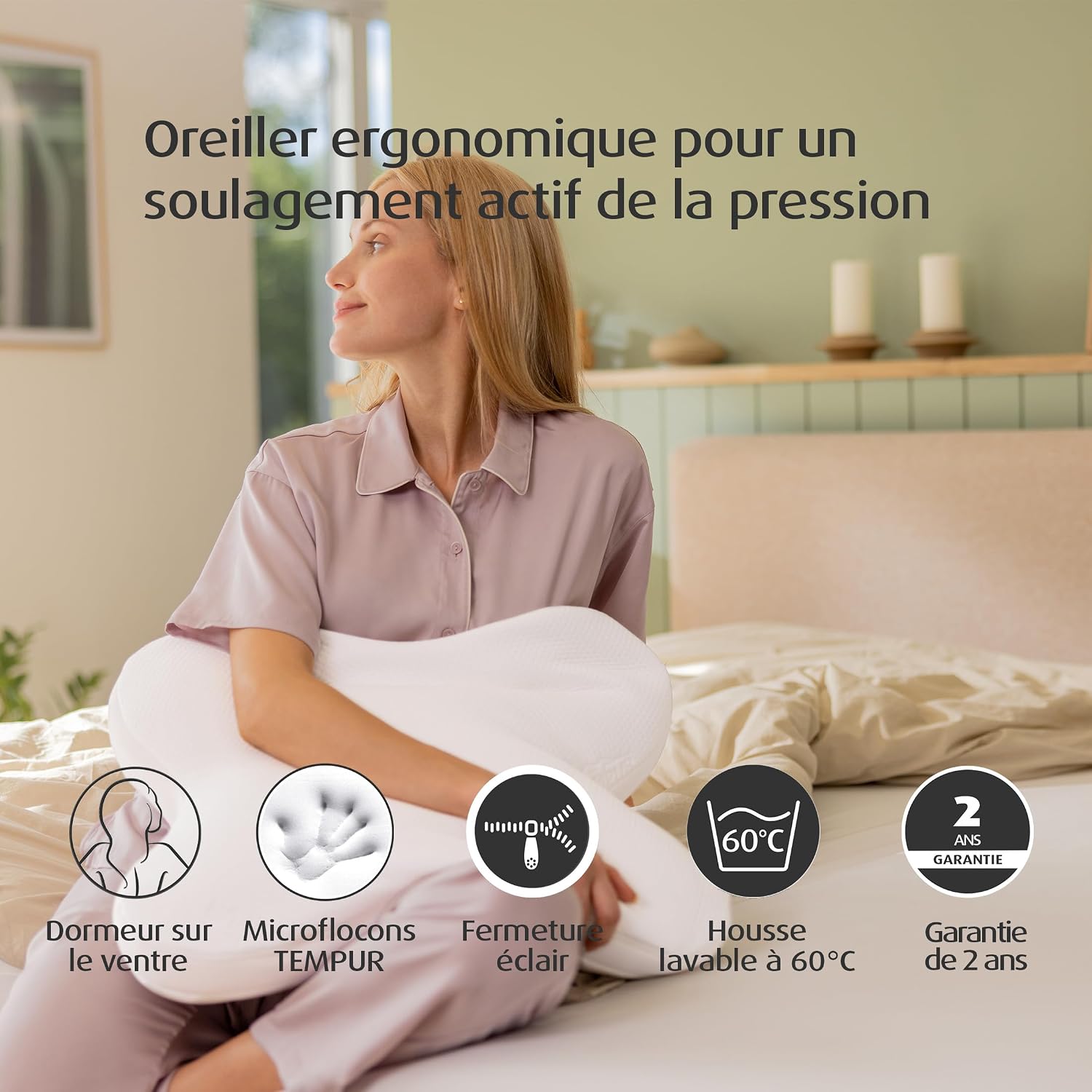 Detalle de TEMPUR Ombracio coussin de couchage 60 x 50 x 10 cm