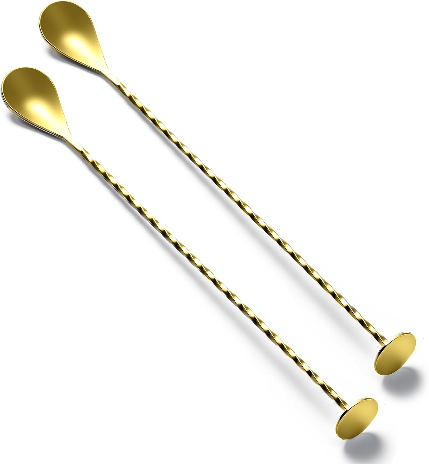 Detalle de BRIOUT BarSpoon-12Inch Cocktail Mixing Spoons, 2-Piece Gold 18/8 Steel Set