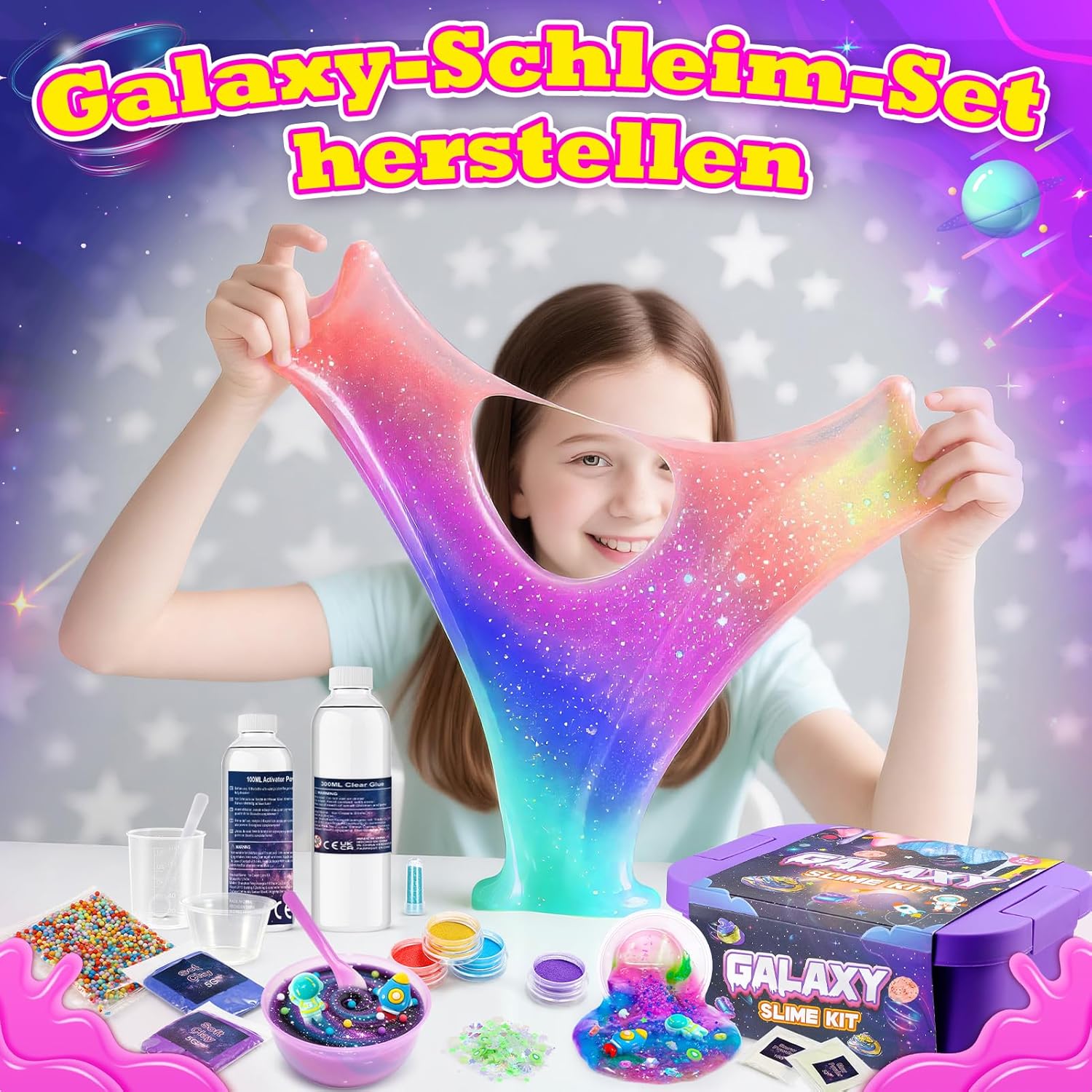 Detalle 2 de Hapikids Schleim Selber Machen Set – kreatives DIY‑Schleimlabor für Kinder 6–12 Jahre