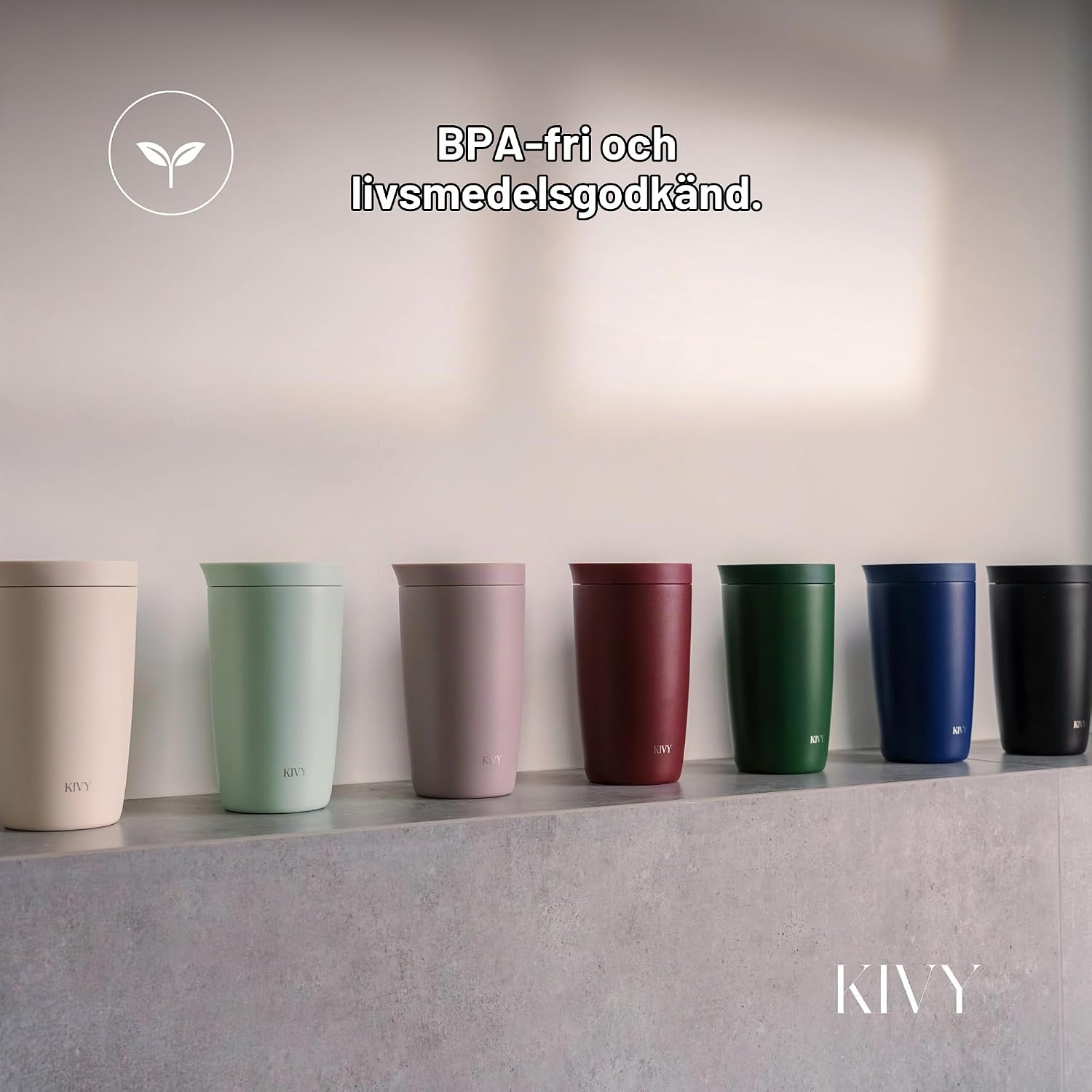 Thumbnail 6 de KIVY isolerad kaffekopp i rostfritt stål, mörkröd, 12 oz