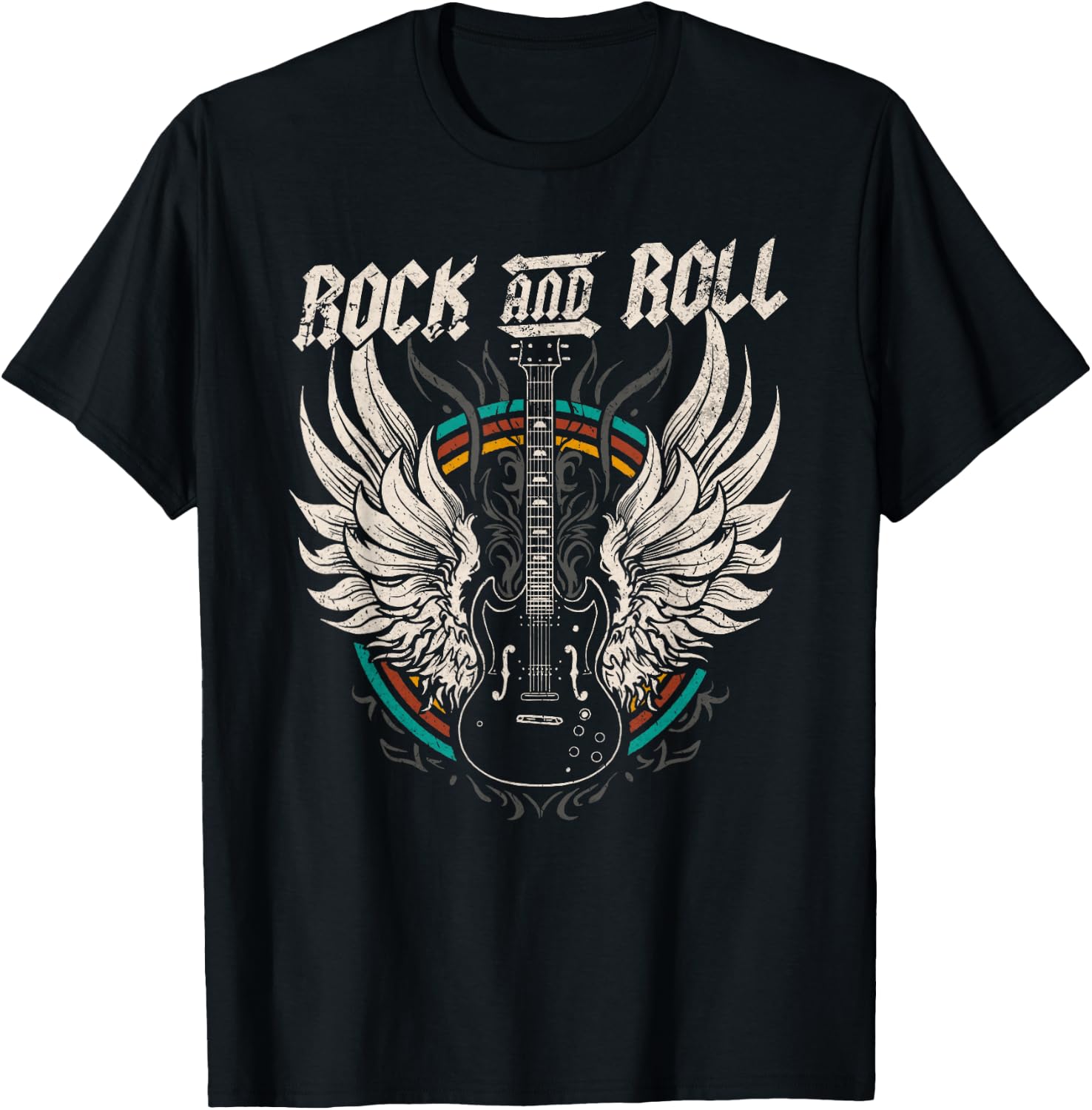Detalle de Rock and Roll Guitare Vintage Rock Music T-Shirt