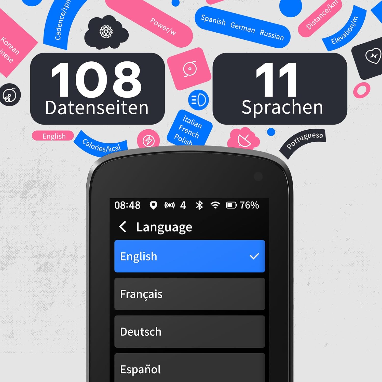 Thumbnail 5 de GEOID CC700 GPS-Fahrradcomputer kabellos mit 2,8-Zoll-Farbdisplay, Route-Navigation & ANT+/Bluetooth