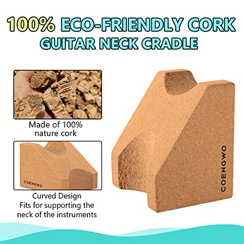 Detalle 2 de COENGWO Guitar Neck Rest: 2-in-1 Cork Cradle for A Stable, Gentle Setup