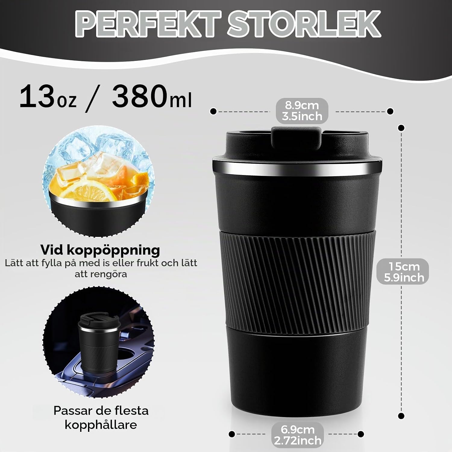 Detalle de Volhoply isolerad resemugg i rostfritt stål med vakuumisolering, 2-pack