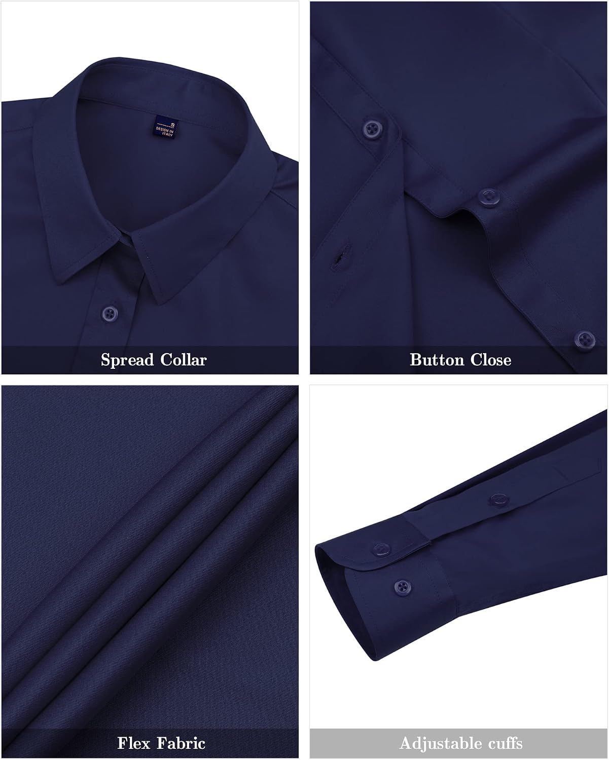 Detalle de J.VER Womens Long Sleeve Stretch Fitted Shirt – business casual work blouse