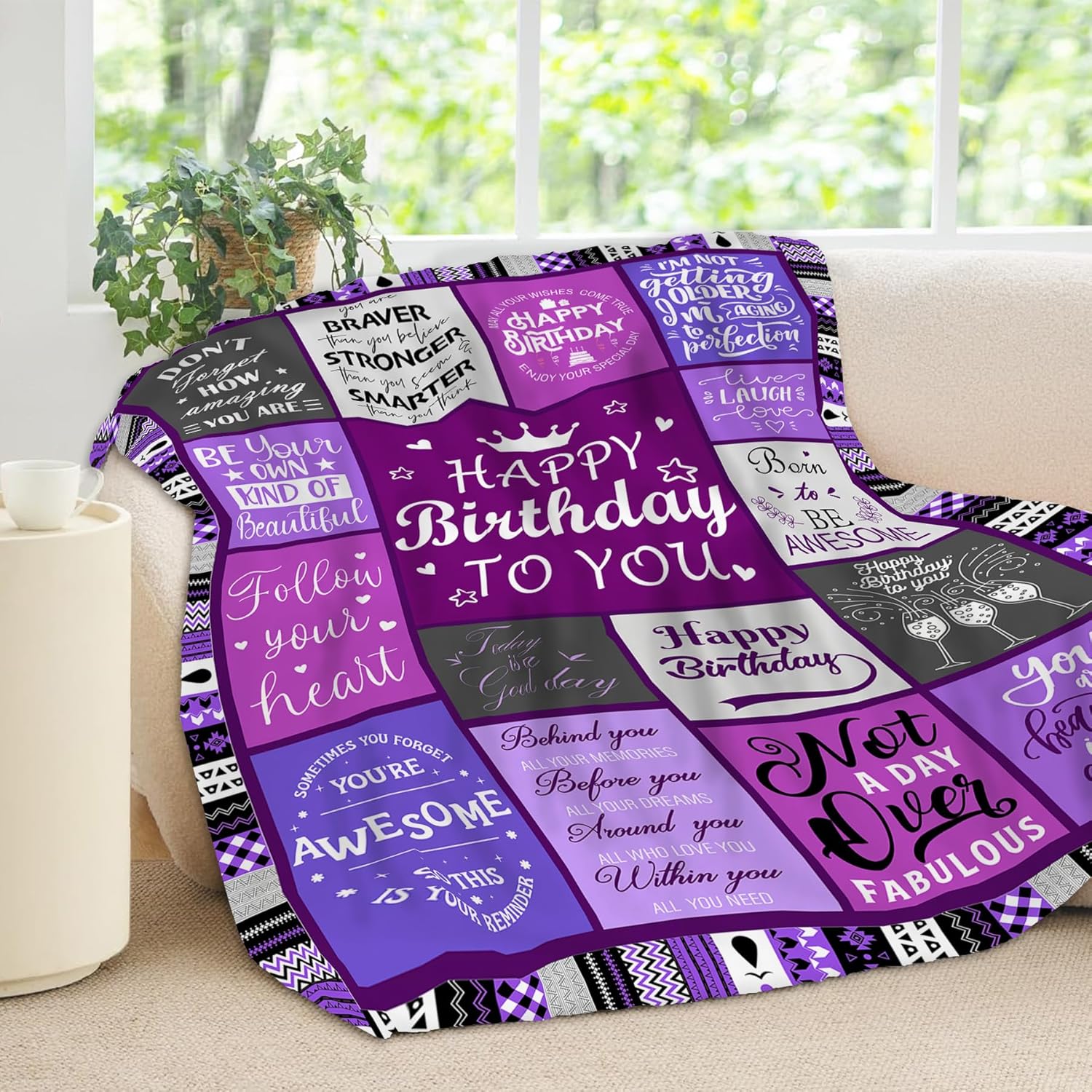 Detalle de Aleture Soft Throw Blanket 60" x 50" – Birthday Gift for Women
