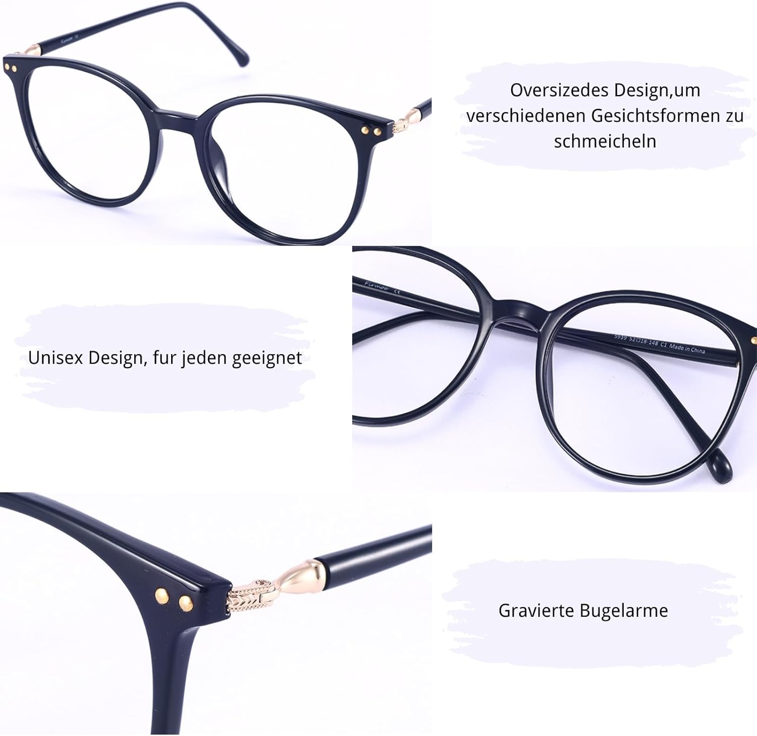 Thumbnail 5 de Firmoo Blaulichtfilter Brille (ohne Sehstärke) TR Vollrand – entspiegelt, unisex