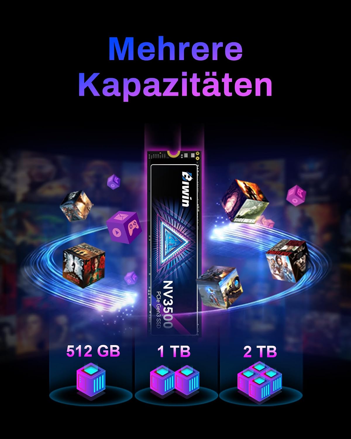 Thumbnail 4 de BIWIN Black Opal NV3500 NVMe M.2 PCIe Gen3 SSD 1TB – Leistung im Gamingspeicher