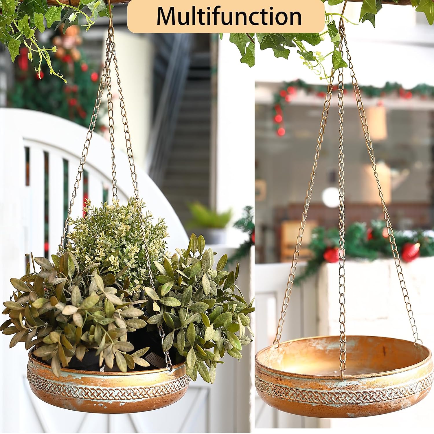 Detalle 2 de Hanging Bird Bath, 10-Inch Iron