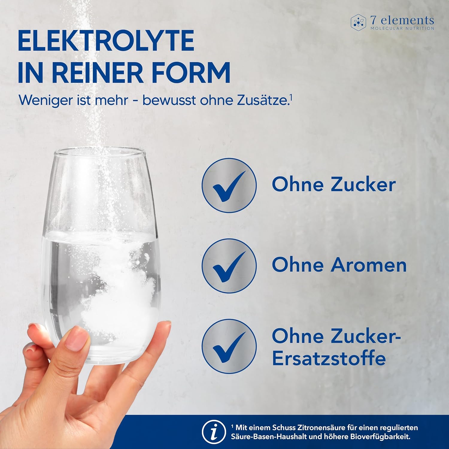 Detalle de Elektrolyte PUR – Isotonisches Getränk ohne Zucker, 210 g (30 Portionen) – Keto-kompatibel, vegan, laborgeprüft