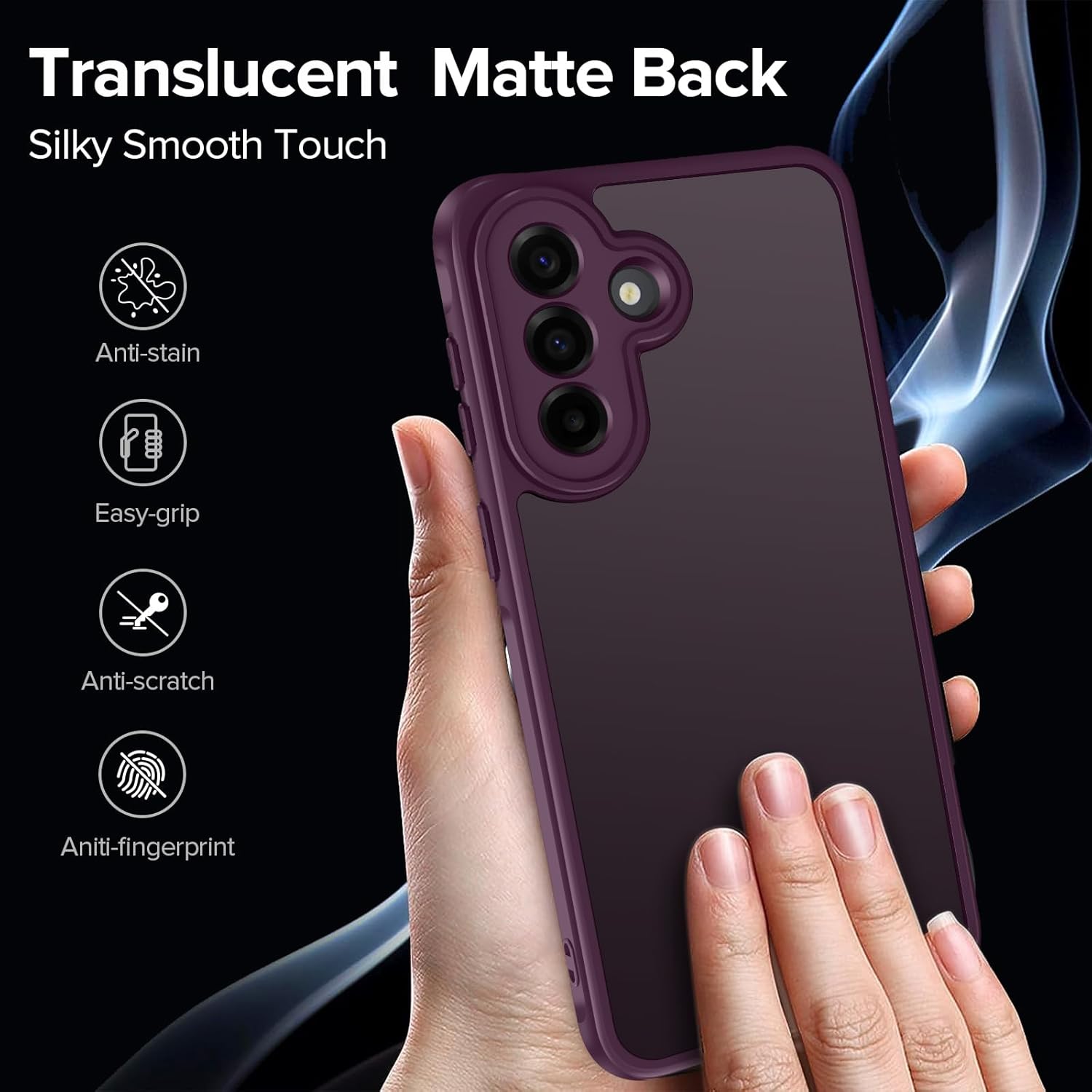 Thumbnail 5 de ivoler Cover per Samsung Galaxy A57 5G con 2 pellicole in vetro temperato, rosso vino – protezione opaca traslucida e protezione fotocamera