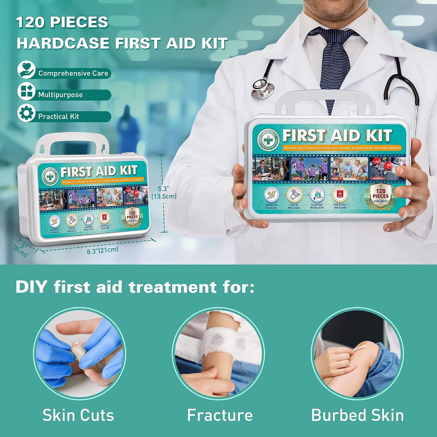 Detalle de General Medi 120 Pieces Hardcase First Aid Kit