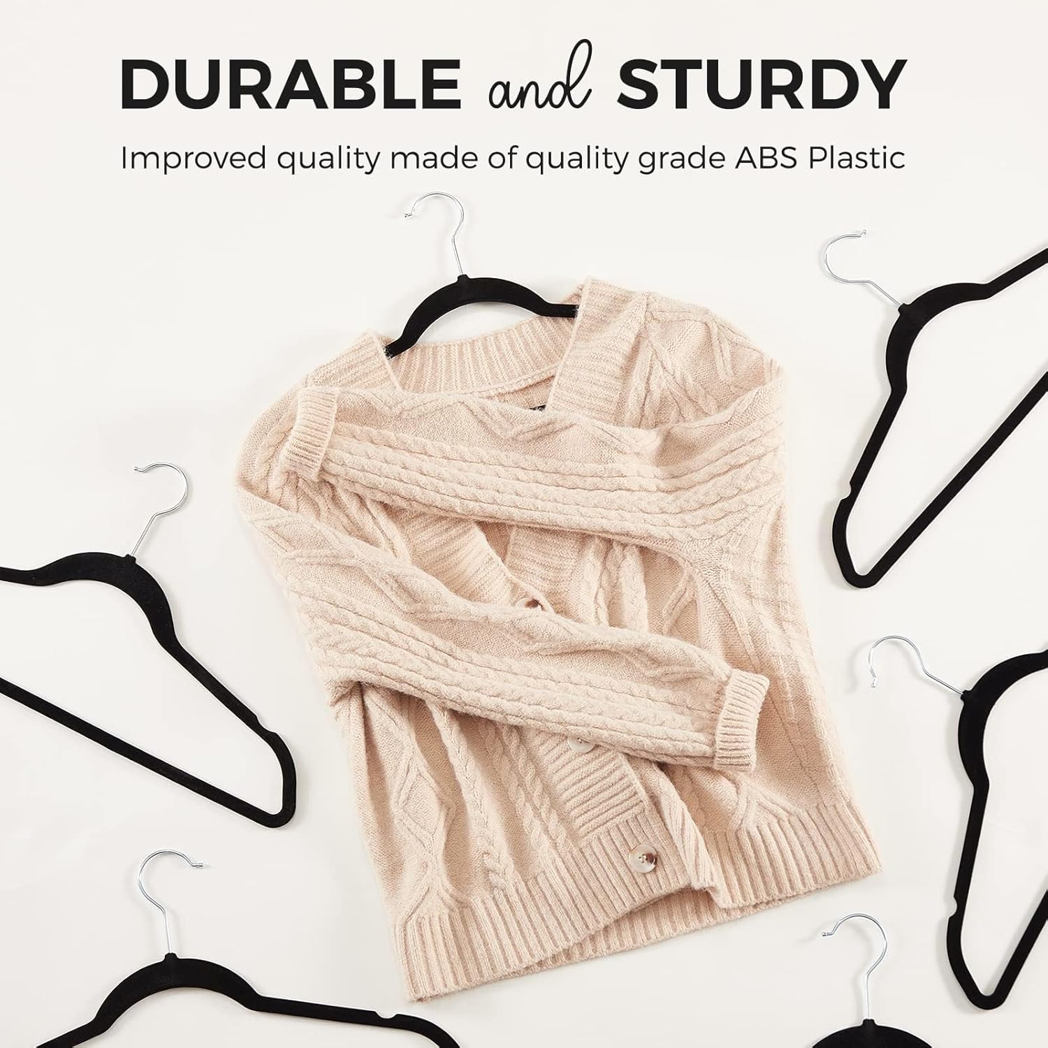 Thumbnail 4 de HOUSE DAY Premium Velvet Hangers 50 Pack slim non-slip hangers