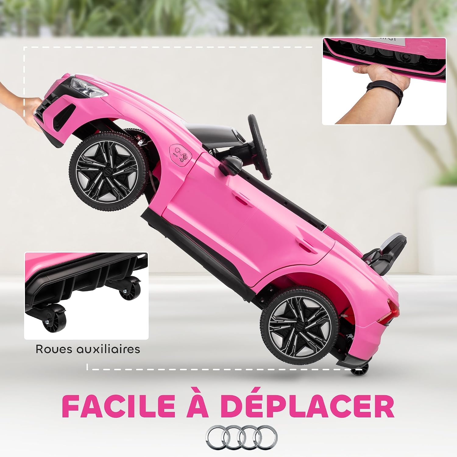 Thumbnail 4 de HOMCOM Voiture électrique enfant 12 V Audi RS E-tron GT Rose