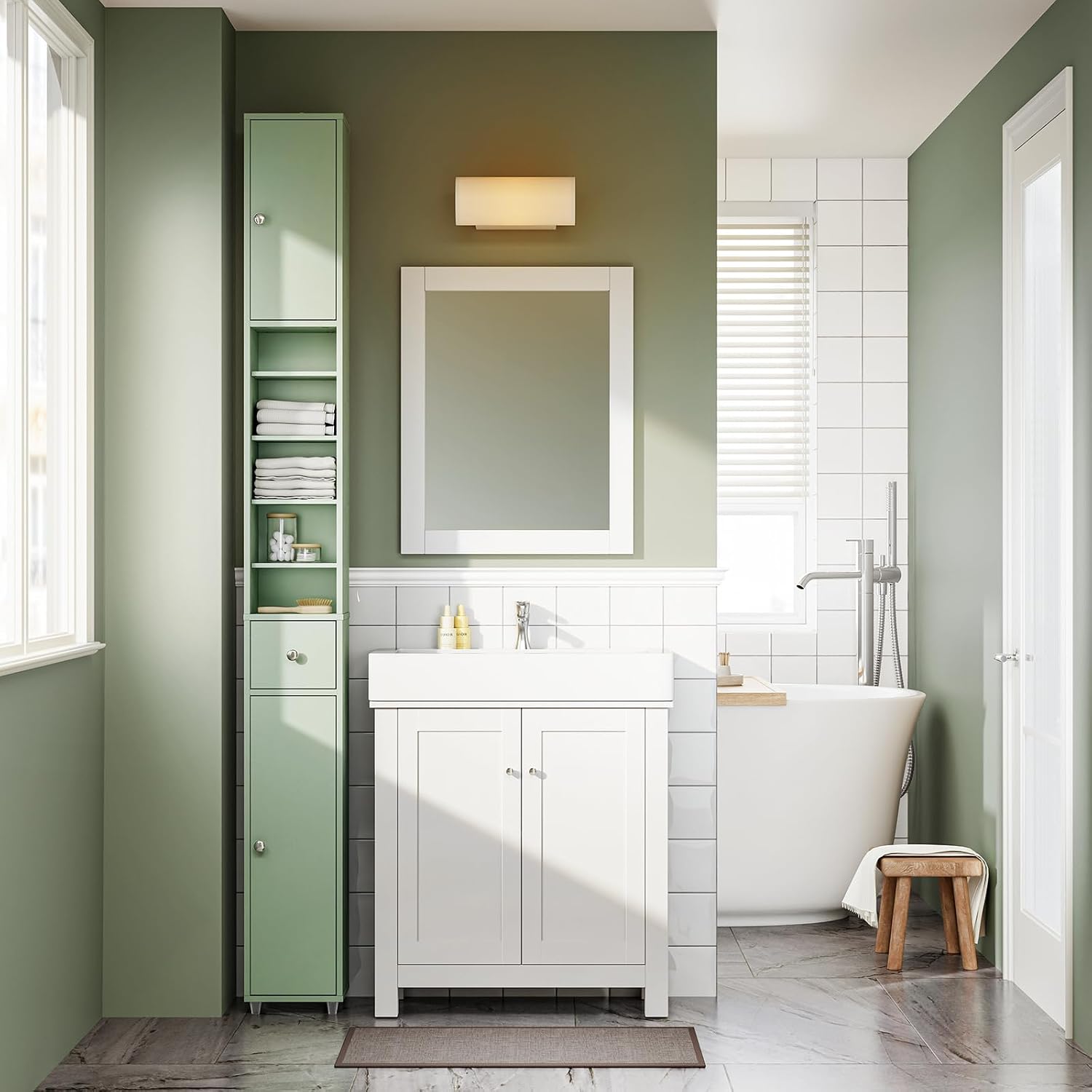 Detalle 2 de SoBuy BZR34-II-GR colonne salle de bain 180 cm