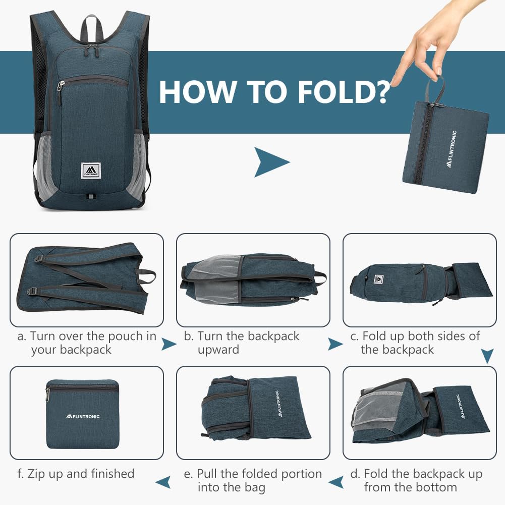 Thumbnail 4 de Flintronic Foldable Backpack 16L – Ultra-light waterproof packable rucksack for hiking, travel and biking