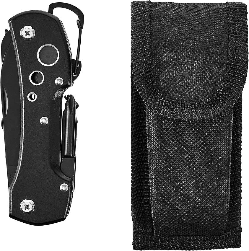 Detalle de Amazon Basics Navaja de bolsillo 15 en 1, negro 🔪