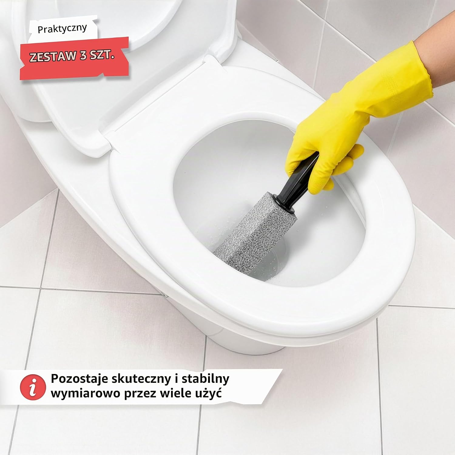 Detalle de SPRINGER ZX6000 – pumeks do WC, zestaw 3 szt. z naturalnego kamienia