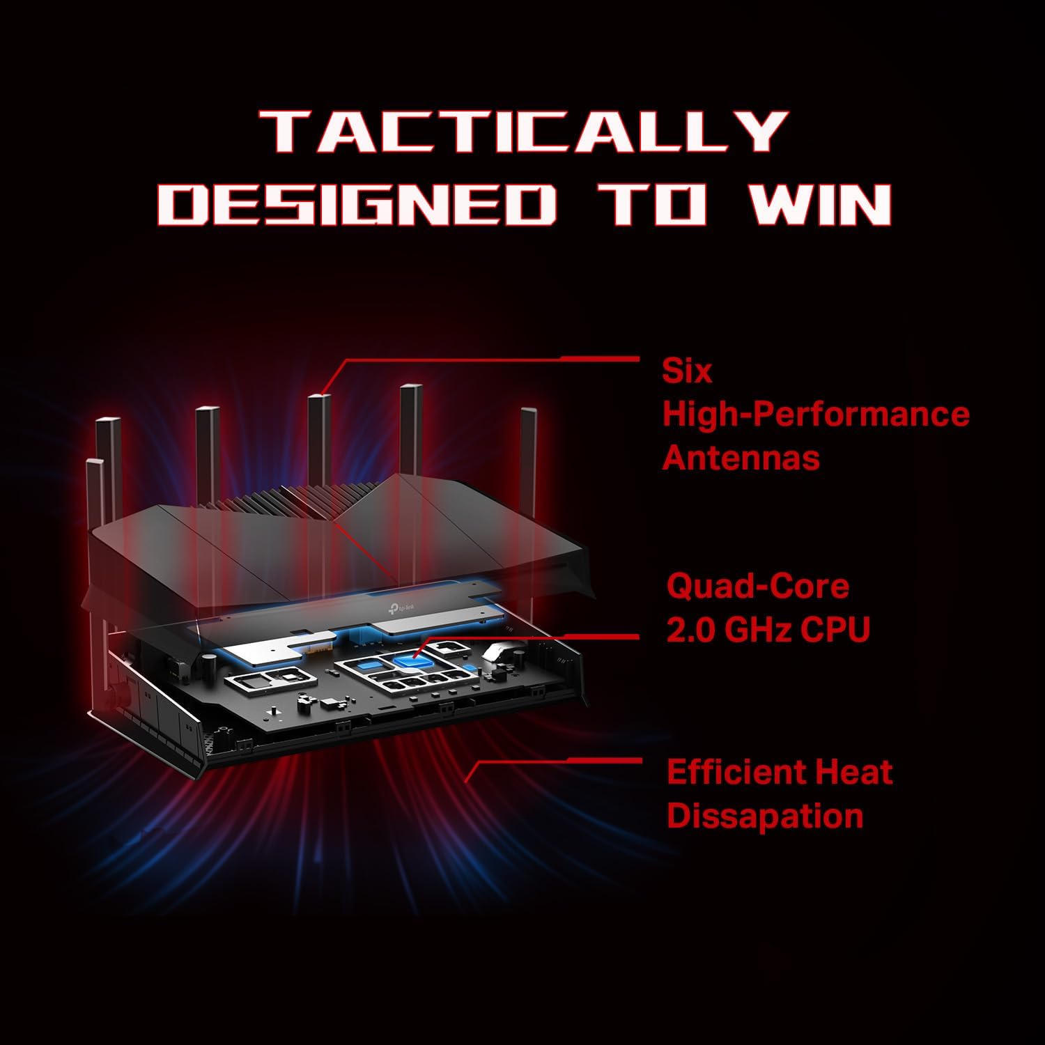 Detalle 2 de TP-Link Archer GE400 WiFi 7 Gaming Router (Dual-Band BE6500) with Dedicated Gaming Port