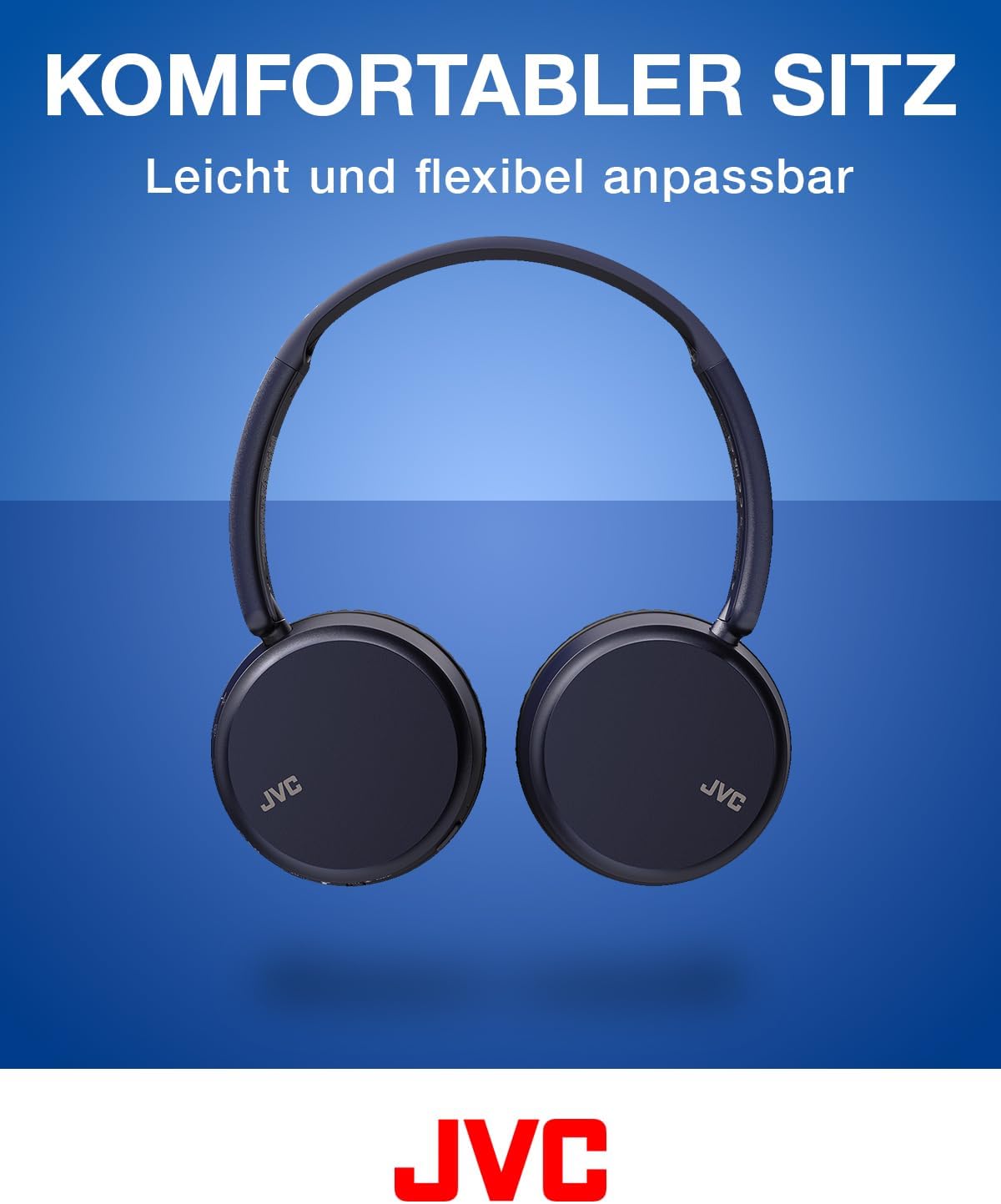 Detalle de JVC HA-Z37W-A Bluetooth On-Ear-Kopfhörer – Tiefbass, 35 Stunden Laufzeit, faltbares Design
