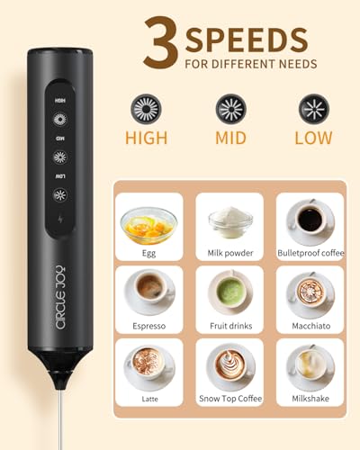 Detalle de CIRCLE JOY Rechargeable Handheld Milk Frother Wand with Stand