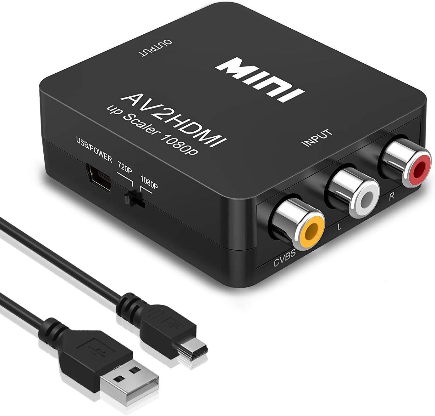 Detalle de Amtake RCA‑auf‑HDMI Konverter 1080P für VHS/PS2/Retro