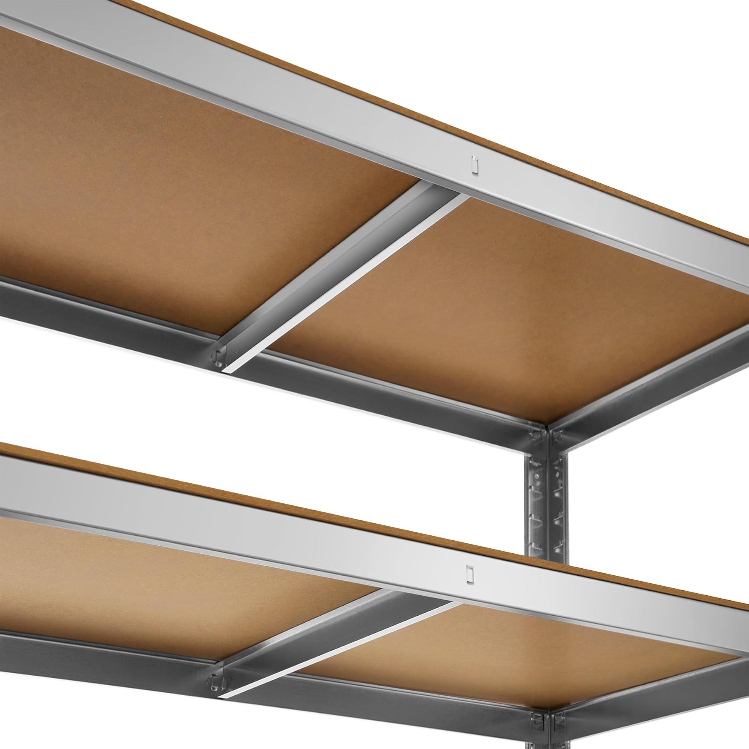 Detalle 2 de tectake lagerhylla 180 x 90 x 45 cm – stål, justerbara hyllplan och arbetsbänk
