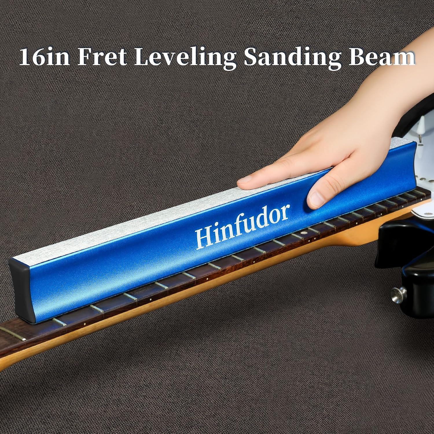 Detalle de Hinfudor Guitar Fret Leveling Kit with 16-Inch Beam, Notched Straightedge & Gauge