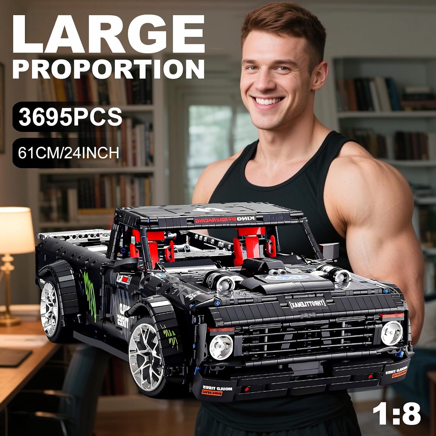 Detalle de Mould King Technik Auto-Modellbausatz Sportwagen (13082) – Sammler-Set mit 3.695 Teilen