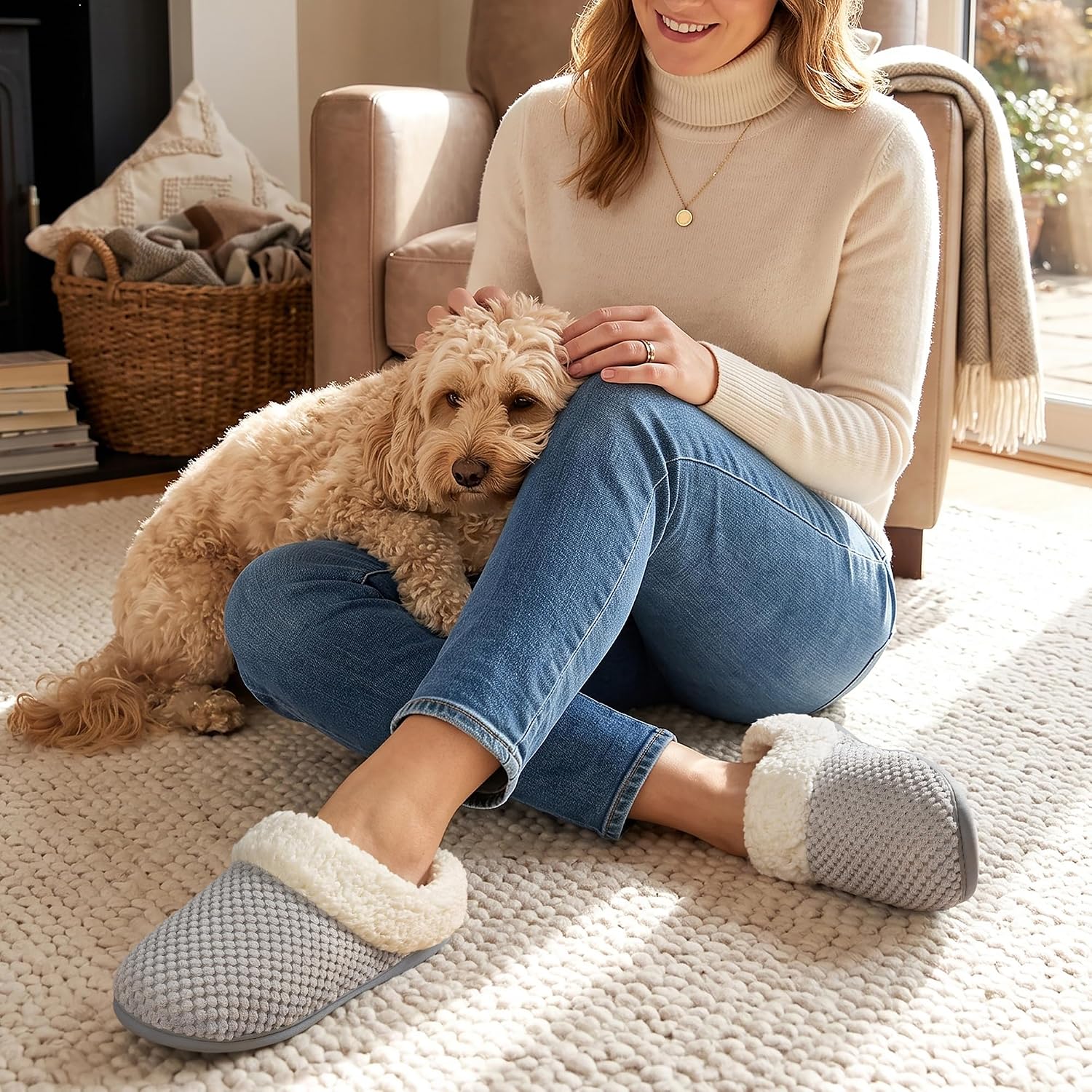 Detalle 2 de ULTRAIDEAS Women's Fleece Slippers