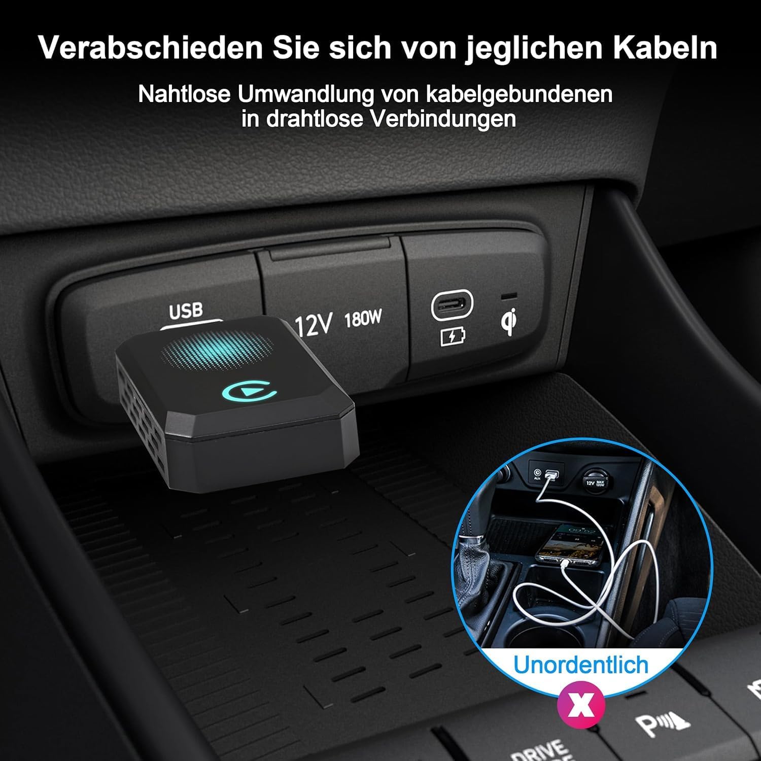 Thumbnail 5 de CAENEEDER Wireless Carplay Adapter (Blue) – Convert Wired CarPlay to Wireless for 2016+ Vehicles