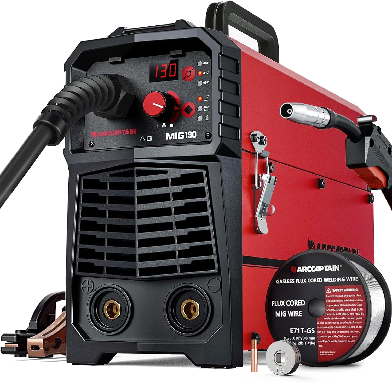 Detalle de ARCCAPTAIN MIG130 130A 3-in-1 Welder, 110V with Synergic Control