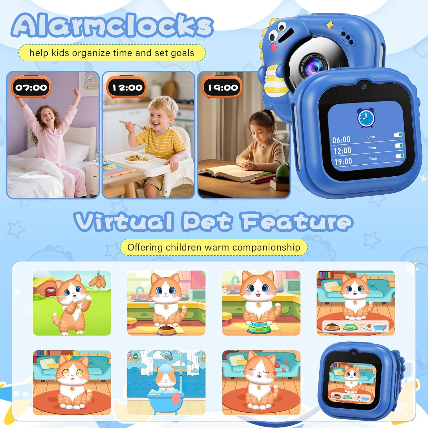Thumbnail 5 de Kids Camera: Dual-Camera Smart Toy for Creative Learning and Fun (Blue)