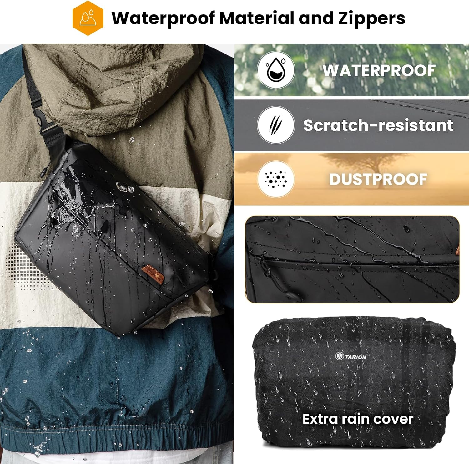 Thumbnail 3 de TARION Camera Sling Bag Small: Compact, Weather‑Ready Shoulder Sling for Mirrorless, DSLR or Drone Gear