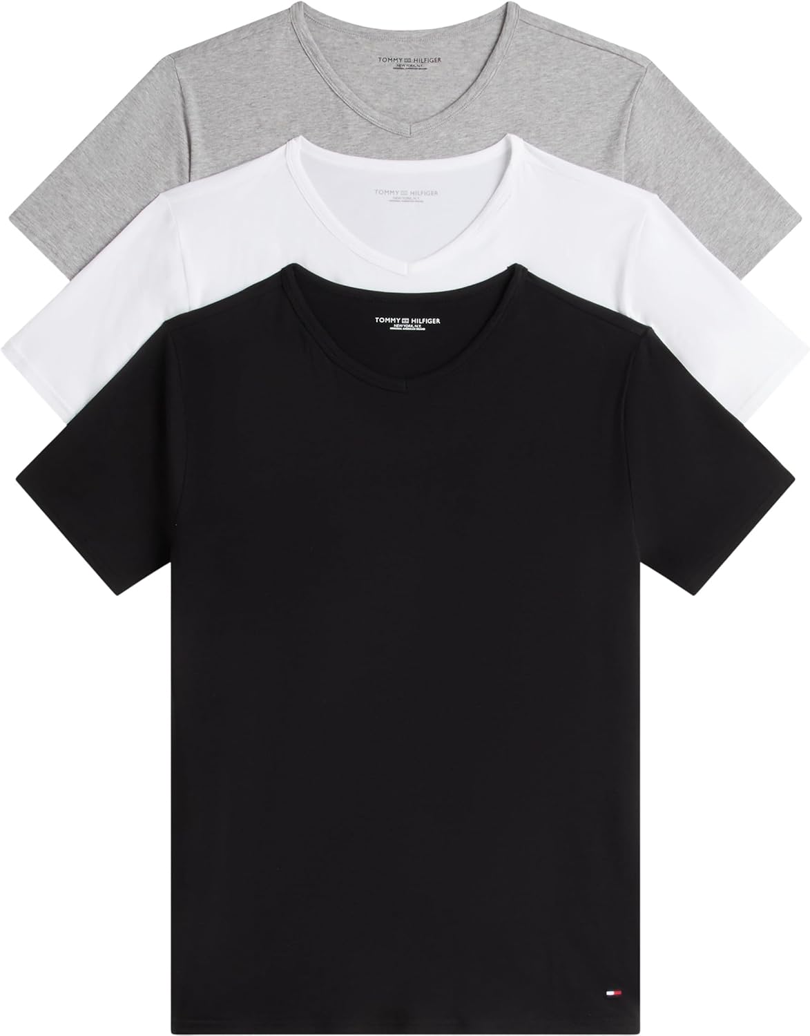 Thumbnail 6 de Tommy Hilfiger 2S87903767 – T-Shirt Uni Col V, Manches Courtes, Lot de 3 pour Homme
