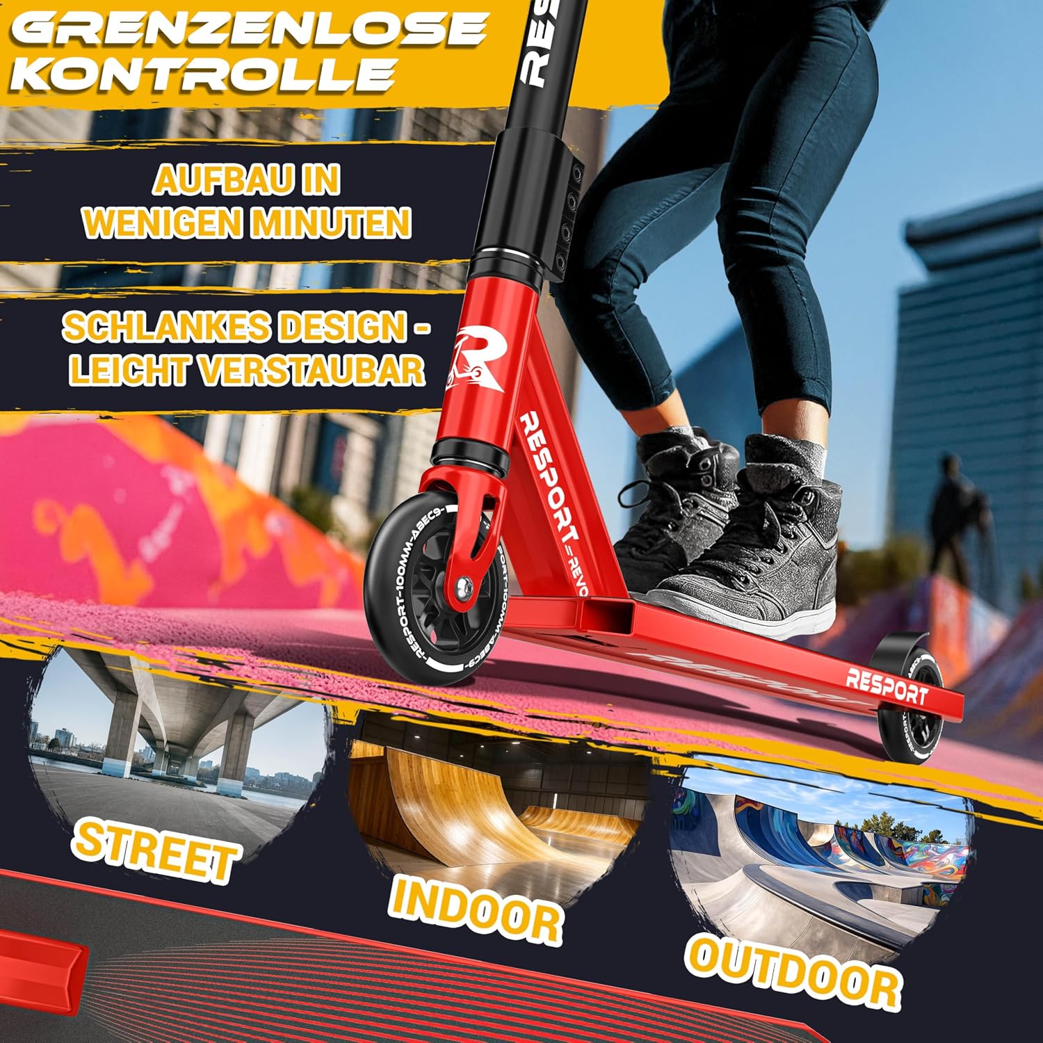 Thumbnail 3 de RE:SPORT REVO Stunt Scooter PRO 100 mm PU Räder